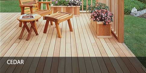 Cedar wood decking
