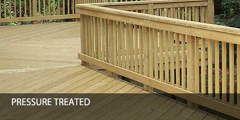 Pressure treated wood decking